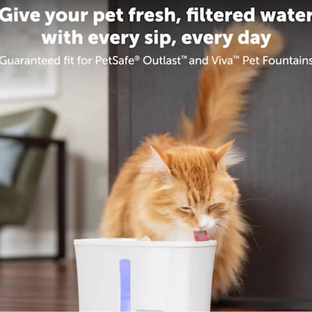 PetSafe Viva Pet Fountain in White with Blue Accent
